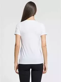 Эластичная футболка из модала и хлопка белого цвета OROBLU RTVOBT01675